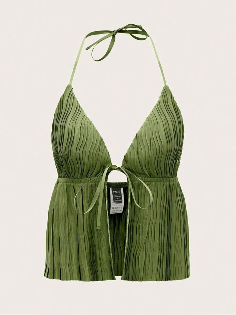 SHEIN | ICON Tie Front Backless Cami Top